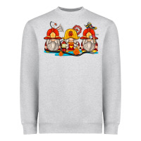 Heather Grey firefighter gnomes Heavyweight Sweatshirt - Zillion Design Studio