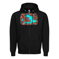 Black easter Leopard turquoise background Zipper Hoodie - JahusDesignShop