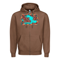 Chestnut easter Leopard turquoise background Zipper Hoodie - JahusDesignShop