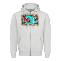 Dove Grey easter Leopard turquoise background Zipper Hoodie - JahusDesignShop