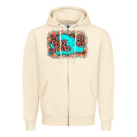 Sandshell easter Leopard turquoise background Zipper Hoodie - JahusDesignShop
