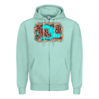 Seafoam easter Leopard turquoise background Zipper Hoodie - JahusDesignShop