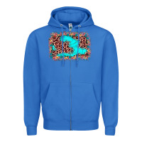 True Royal easter Leopard turquoise background Zipper Hoodie - JahusDesignShop