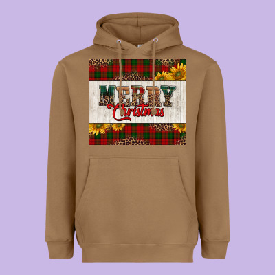 Merry Christmas Sunflowers Heavyweight Hoodie Designed By Jasminsmagicworld
