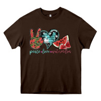 Chocolate Brown peace love watermelon Heavy Core Tee - SublimationCraftShop
