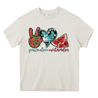 Cream peace love watermelon Heavy Core Tee - SublimationCraftShop