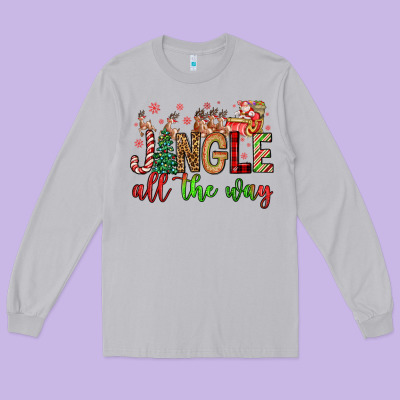 Jingle All The Way Long Sleeve Tee Designed By Fadigitalartstudio