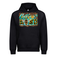 Black bee kind with sunflower and leopard background Urban Hoodie - Artiststas