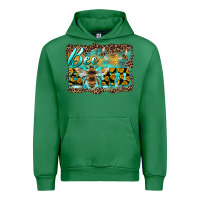 Emerald bee kind with sunflower and leopard background Urban Hoodie - Artiststas