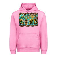 Fuchsia Pink bee kind with sunflower and leopard background Urban Hoodie - Artiststas