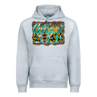 Heather Grey bee kind with sunflower and leopard background Urban Hoodie - Artiststas