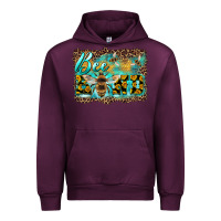 Mauve Wine bee kind with sunflower and leopard background Urban Hoodie - Artiststas
