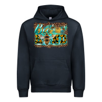 Navy bee kind with sunflower and leopard background Urban Hoodie - Artiststas