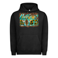 Pigment Black bee kind with sunflower and leopard background Urban Hoodie - Artiststas