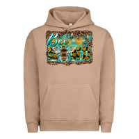 Pigment Burro bee kind with sunflower and leopard background Urban Hoodie - Artiststas