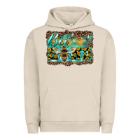 Pigment French Oak bee kind with sunflower and leopard background Urban Hoodie - Artiststas