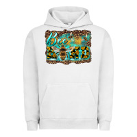 Pigment Lunar Rock bee kind with sunflower and leopard background Urban Hoodie - Artiststas