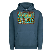 Pigment Midnight Navy bee kind with sunflower and leopard background Urban Hoodie - Artiststas