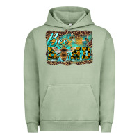 Pigment Oil Green bee kind with sunflower and leopard background Urban Hoodie - Artiststas