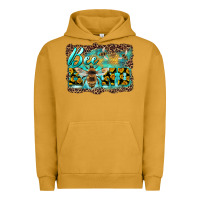 Pigment Peanut Butter bee kind with sunflower and leopard background Urban Hoodie - Artiststas