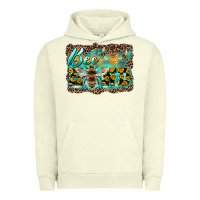 Pigment Pistachio bee kind with sunflower and leopard background Urban Hoodie - Artiststas