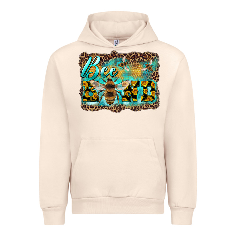 Bee Kind With Sunflower And Leopard Background Urban Hoodie by Artiststas | Teevron