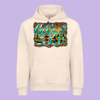Bee Kind With Sunflower And Leopard Background Urban Hoodie Designed By Artiststas