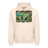 Sandshell bee kind with sunflower and leopard background Urban Hoodie - Artiststas