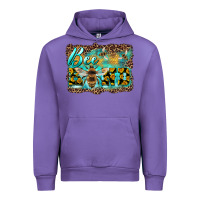 Tulip bee kind with sunflower and leopard background Urban Hoodie - Artiststas