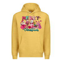 Antique Gold pink christmas coffee cups Premium Hoodie - MaliasSmallBusiness