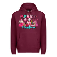 Burgundy pink christmas coffee cups Premium Hoodie - MaliasSmallBusiness