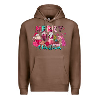 Chestnut pink christmas coffee cups Premium Hoodie - MaliasSmallBusiness