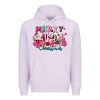 Lilac pink christmas coffee cups Premium Hoodie - MaliasSmallBusiness