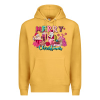 Mustard pink christmas coffee cups Premium Hoodie - MaliasSmallBusiness