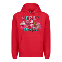Red pink christmas coffee cups Premium Hoodie - MaliasSmallBusiness