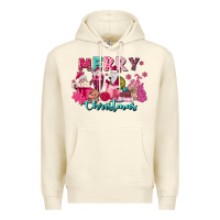 Sandshell pink christmas coffee cups Premium Hoodie - MaliasSmallBusiness