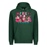 Sports Green pink christmas coffee cups Premium Hoodie - MaliasSmallBusiness