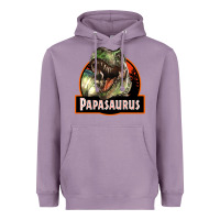 Lavender Western Papasaurus Papa Dinosaur Heavyweight Hoodie - LillyAllenDesigns