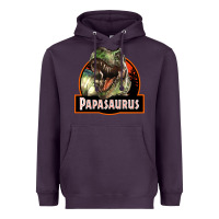 Plum Western Papasaurus Papa Dinosaur Heavyweight Hoodie - LillyAllenDesigns