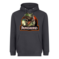 Smoke Western Papasaurus Papa Dinosaur Heavyweight Hoodie - LillyAllenDesigns