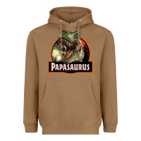Toasted Coconut Western Papasaurus Papa Dinosaur Heavyweight Hoodie - LillyAllenDesigns