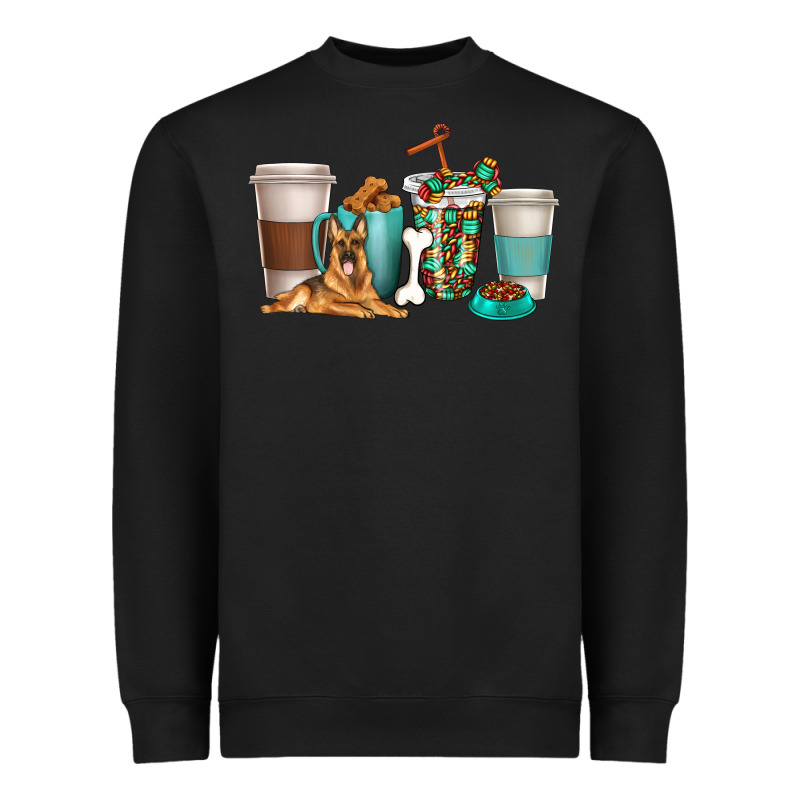 German Shepherd Dog Coffee Cups Heavyweight Sweatshirt by texasbilliewilder | Teevron