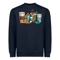 Navy german shepherd dog coffee cups Heavyweight Sweatshirt - texasbilliewilder