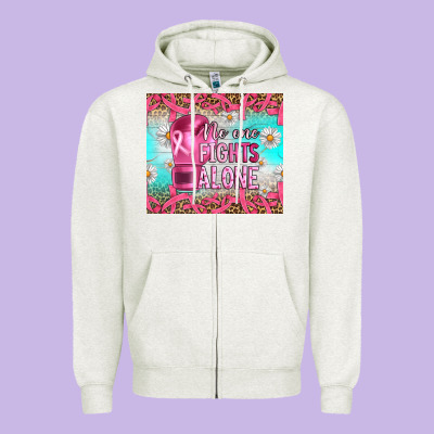 Breast Cancer  No One Fıghts Alone Tumbler Zipper Hoodie Designed By Artiststas