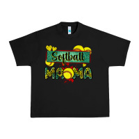 Black softball mama with leopard Urban Heavy Tee - Zillion Design Studio
