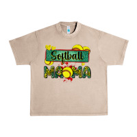 French Oak softball mama with leopard Urban Heavy Tee - Zillion Design Studio