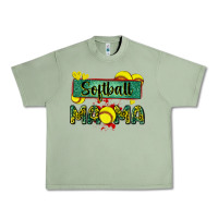 Oil Green softball mama with leopard Urban Heavy Tee - Zillion Design Studio