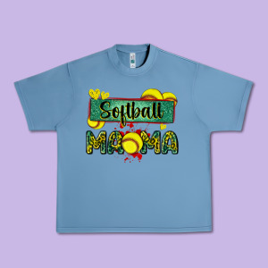 Softball Mama With Leopard Urban Heavy Tee Designed By Zillion Design Studio