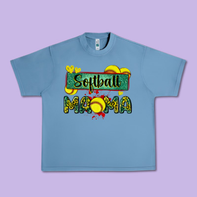 Softball Mama With Leopard Urban Heavy Tee Designed By Zillion Design Studio