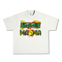 Pistachio softball mama with leopard Urban Heavy Tee - Zillion Design Studio
